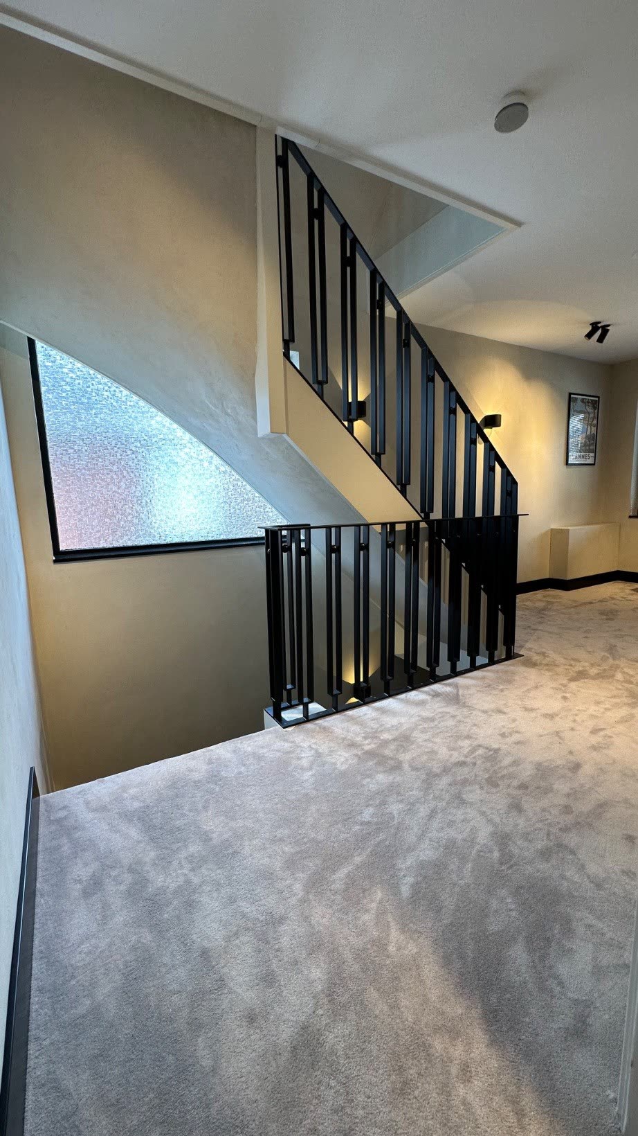 First-floor landing with black steel balustrade